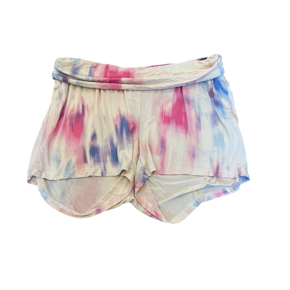 MATERNITY OLD NAVY Tie Dye Roll Top Loose Fit Lightweight Casual Lounge Short L